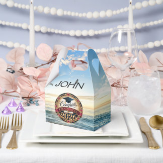 Custom Name Class of 2026 Ocean Sunset Graduation Favor Boxes