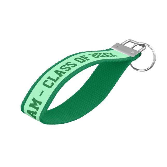 CUSTOM NAME & CLASS OF ... wrist key chain (Angled Up)