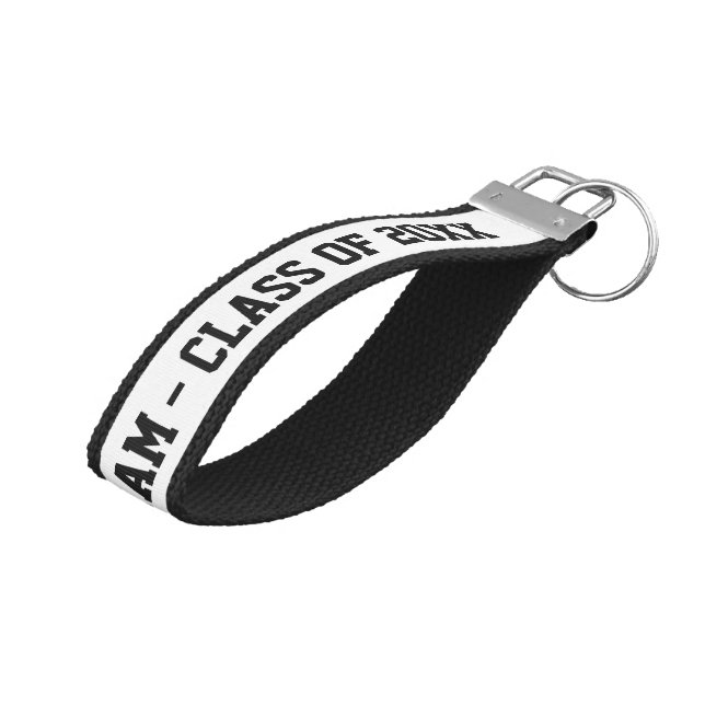 CUSTOM NAME & CLASS OF ... wrist key chain (Angled Up)