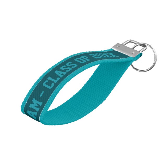 CUSTOM NAME & CLASS OF ... wrist key chain (Angled Up)