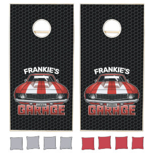 Custom NAME Classic American Muscle Car Garage Cornhole Set