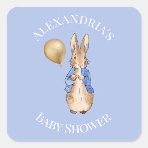 Custom name classic bunny in blue square sticker