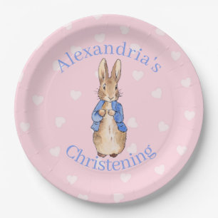 Custom Name Classic bunny rabbit Paper Plates
