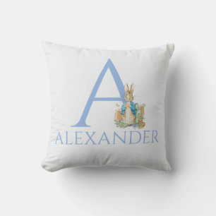 Custom Name Classic Bunny Rabbit Throw Pillow