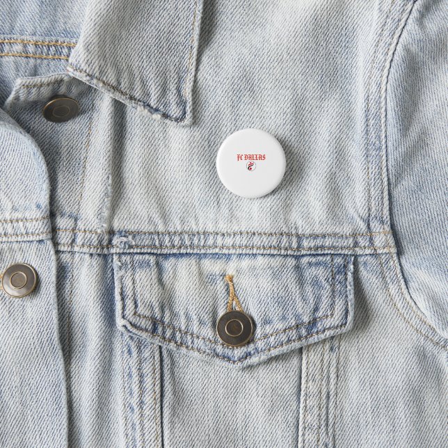 Custom Name Classic Red Black Branded Logo  Button (In Situ)