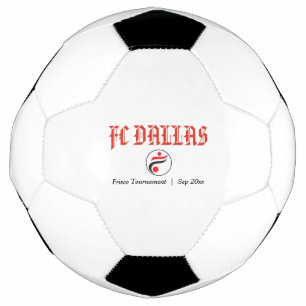 Custom Name Classic Red Black Soccer Ball