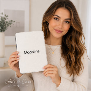 Custom Name Classic Style White Kindle Cover