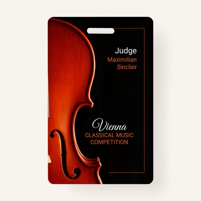 Custom Name Classical Music Competition EventBadge Badge (Front)