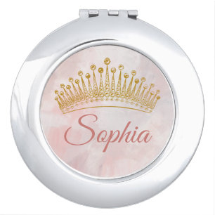 Custom Name Classy Crown compact mirror