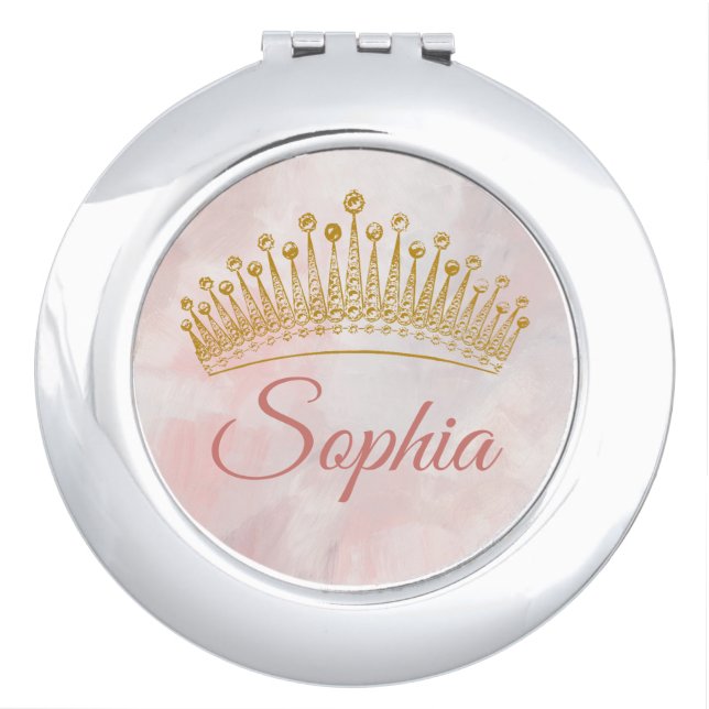 Custom Name Classy Crown compact mirror (Front)