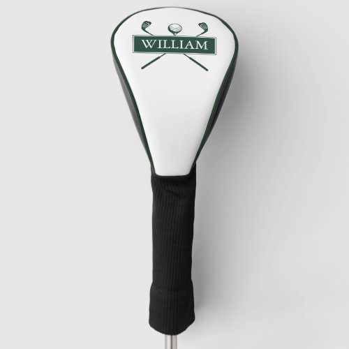 Custom Name Clubs And Ball Emerald Green Golf Head Cover
