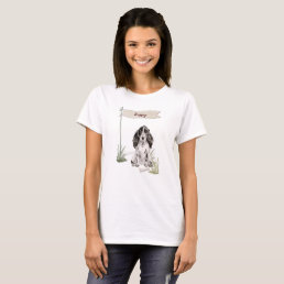 Custom Name Cocker Spaniel Pet Dog T-Shirt