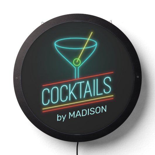 Custom Name Coctails LED Sign (Lights Off)