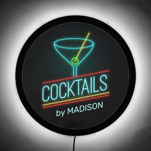 Custom Name Coctails LED Sign (Front)