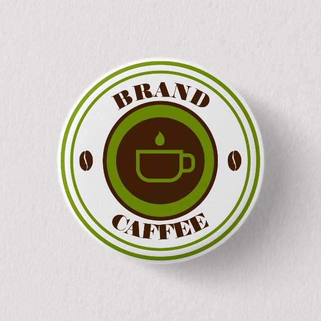 Custom name coffee logo button (Front)