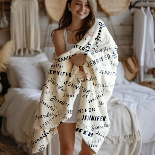 Custom Name Collage Fleece Blanket
