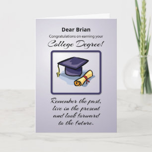 Custom Name, College Graduation, Remember the Past Card