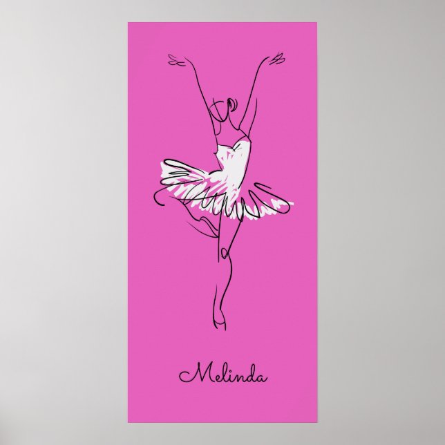 Custom name & color Ballerina poster (Front)