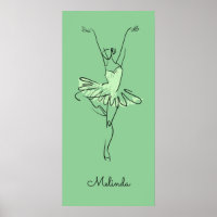 Custom name & color Ballerina poster