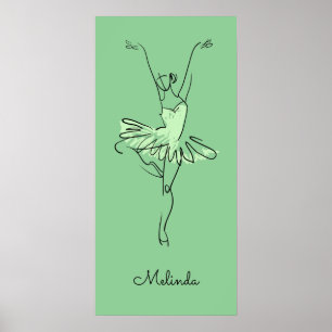 Custom name & color Ballerina poster