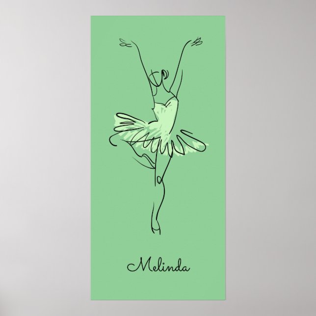 Custom name & color Ballerina poster (Front)