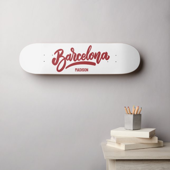 Custom Name & Color Barcelona Skateboard (Wall Art (Horz))