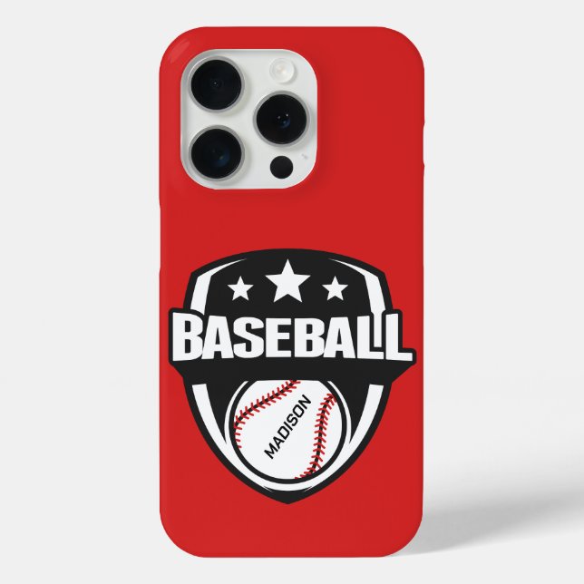 Custom Name & Color Baseball Case-Mate iPhone Case (Back)