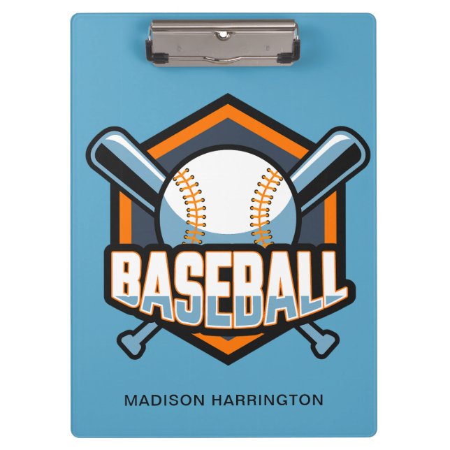 Custom Name & Color Baseball Clipboard (Front)