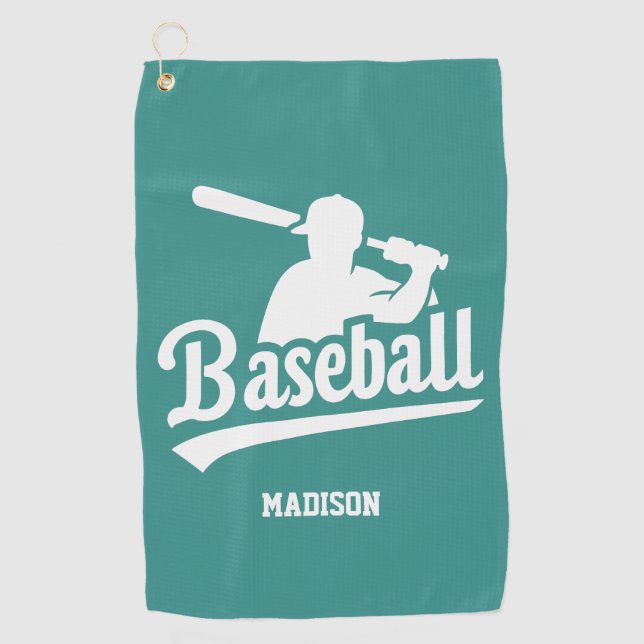 Custom Name & Color Baseball Golf Towel (Front)