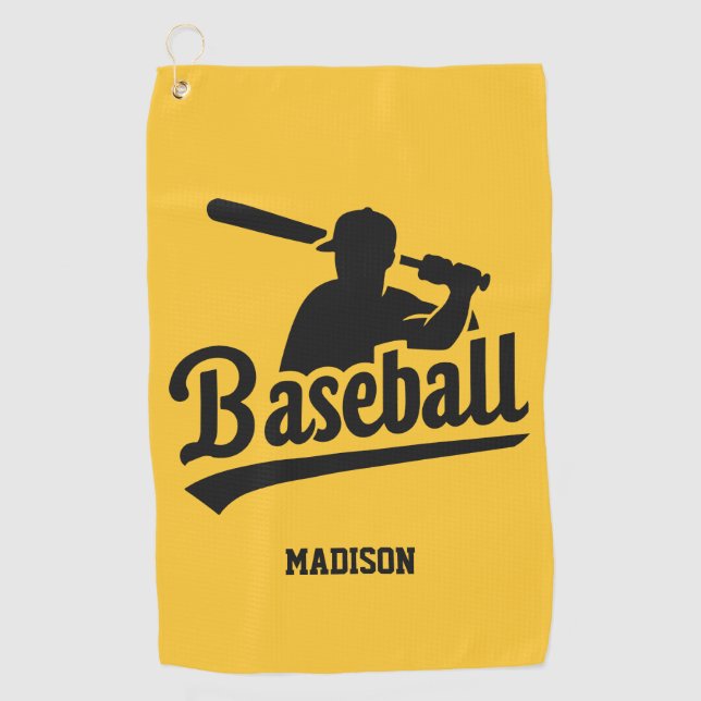 Custom Name & Color Baseball Golf Towel (Front)
