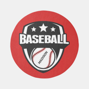 Custom Name & Color Baseball Outdoor Rug