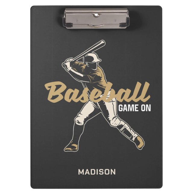 Custom Name & Color Baseball Player Clipboard (Front)