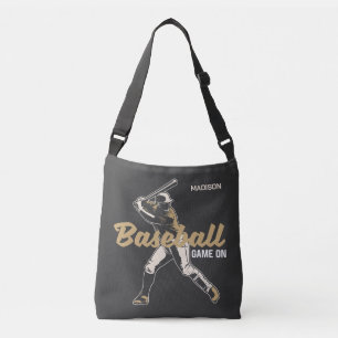 Custom Name & Color Baseball Player Crossbody Bag