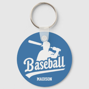 Custom Name & Color Baseball Player Keychain