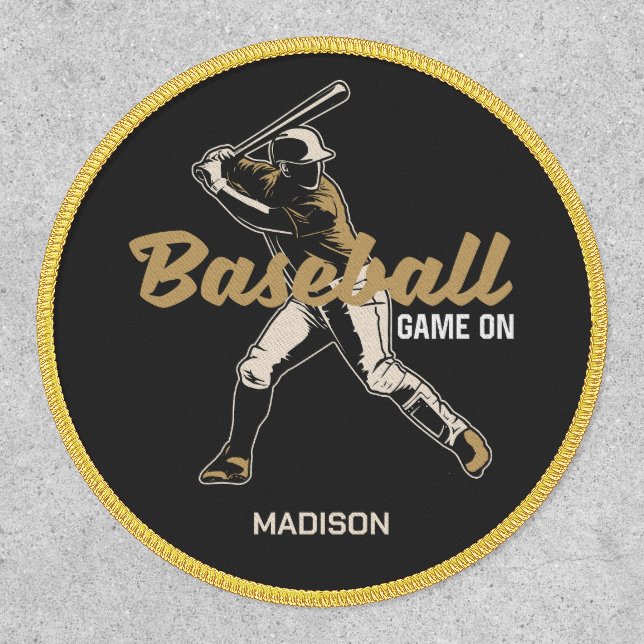 Custom Name & Color Baseball Player Patch (Front)