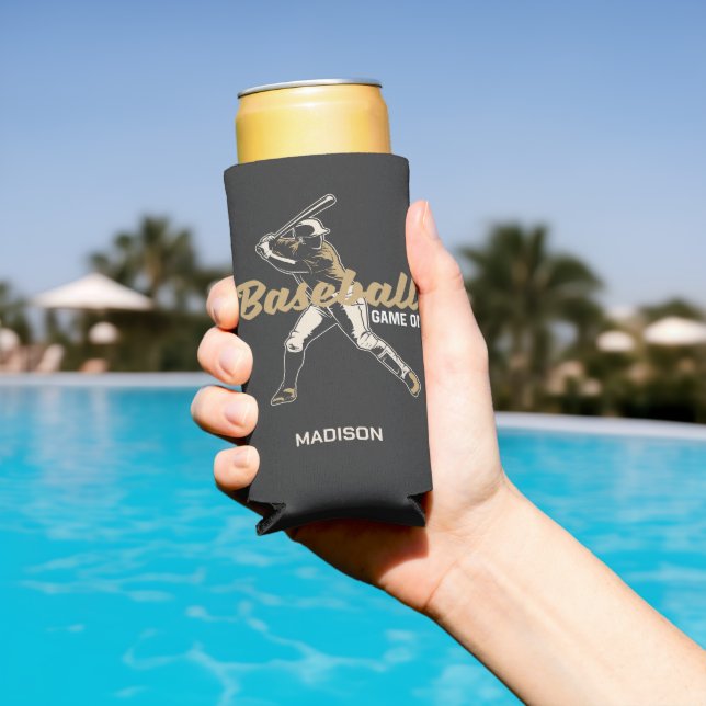 Custom Name & Color Baseball Player Seltzer Can Cooler (In Situ Pool)
