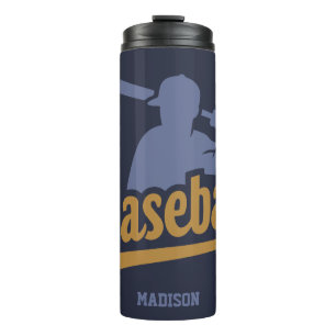 Custom Name & Color Baseball Player Thermal Tumbler