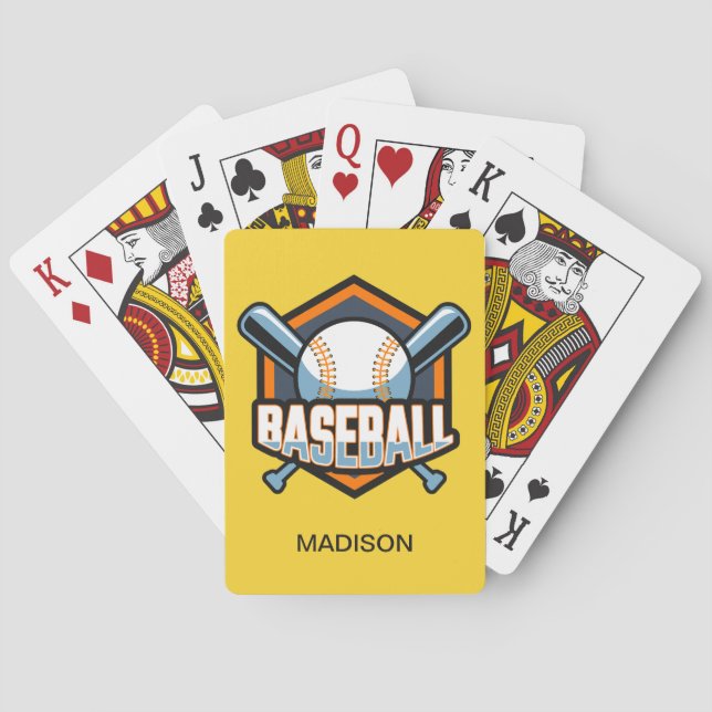 Custom Name & Color Baseball Poker Cards (Back)
