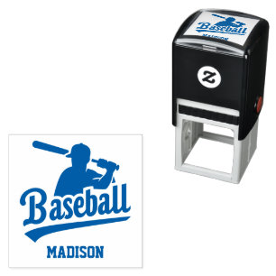 Custom Name & Color Baseball Self-inking Stamp