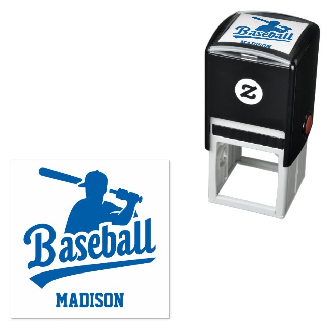 Custom Name & Color Baseball Self-inking Stamp (In Situ)