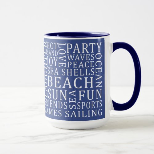 Custom Name  Color Beach House mugs