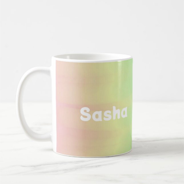 Custom name color blend ombre coffee mug (Left)