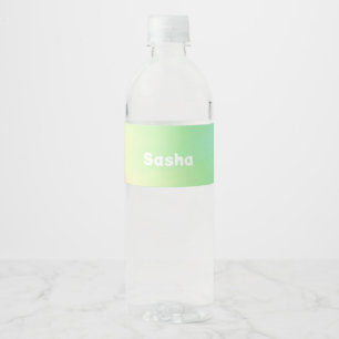 Custom name color blend ombre water bottle label
