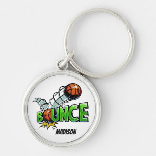 Custom name & color BOUNCE Basketball key chains