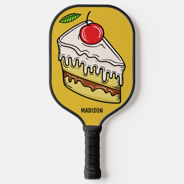 Custom name & color Cake Slice Pickleball Paddle (Front)