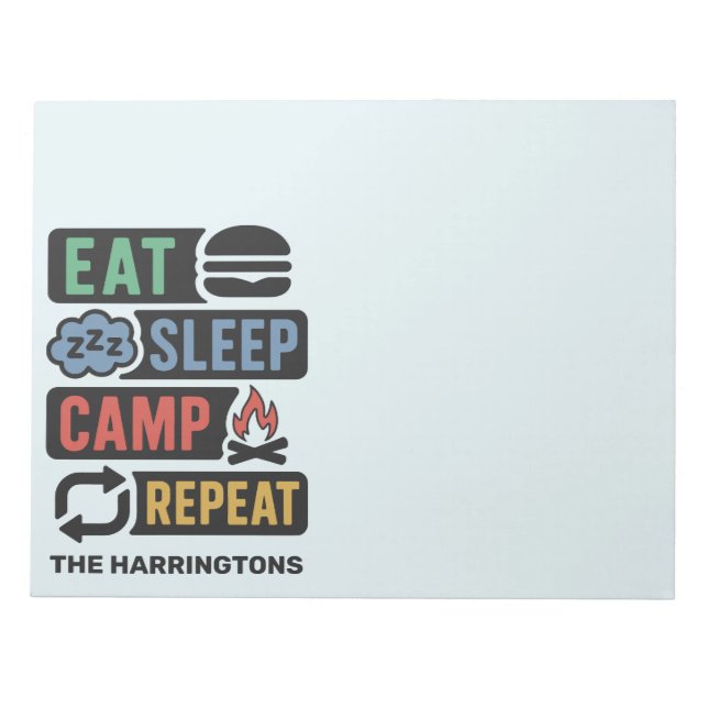 Custom Name & Color Camping Notepad (Front)
