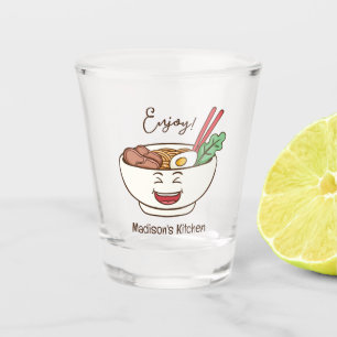 Custom Name & Color Cute Kawaii Noodles Shot Glass