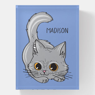 Custom name & color Cute Kitten paperweight