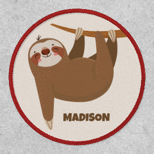Custom Name & Color Cute Sloth Patch