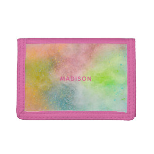 Custom name Color Explosion Trifold Wallet